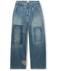 Kapital - Rushfield Remake Wide-Leg Panelled Distressed Jeans - Lyst
