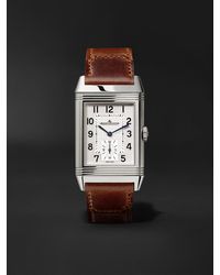 Jaeger-lecoultre - Reverso Classic Large Duoface Hand-wound 47mm X 28.3mm Stainless Steel And Leather Watch - Lyst