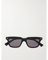 Bottega Veneta - Square-Frame Recycled-Acetate Sunglasses - Lyst