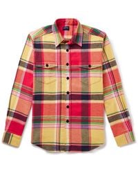 Noah - Checked Brushed Cotton-flannel Shirt - Lyst