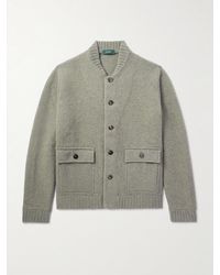 Incotex - Zanone Wool And Cashmere-Blend Felt Bomber Jacket - Lyst