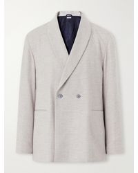 Blue Blue Japan - Shawl-Collar Wool, Cotton And Yak-Blend Twill Suit Jacket - Lyst