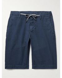 Canali - Straight-Leg Cotton-Seersucker Drawstring Shorts - Lyst