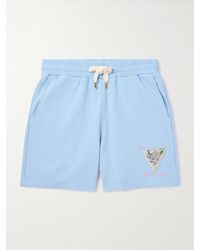 Casablanca - Maison De Reve Straight-leg Logo-embroidered Cotton-jersey Shorts - Lyst