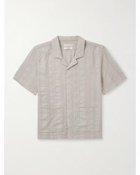 A Kind Of Guise - Camp-collar Embroidered Cotton-gauze Shirt - Lyst