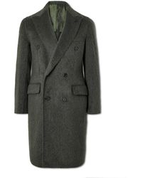 Brioni - Double-breasted Brushed Alpaca And Wool-blend Coat - Lyst