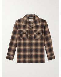 Nudie Jeans - Vincent Camp-collar Checked Wool-blend Shirt - Lyst