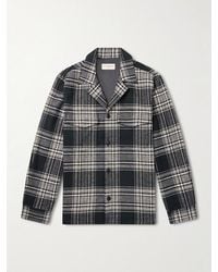 Officine Generale - Judas Camp-Collar Checked Cotton-Flannel Overshirt - Lyst