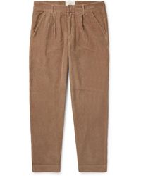 Folk - Signal Tapered Pleated Cotton-corduroy Trousers - Lyst