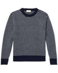 Officine Generale - Marco Striped Merino Wool-blend Sweater - Lyst