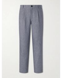 Oliver Spencer - Morton Straight-Leg Pleated Striped Linen Suit Trousers - Lyst