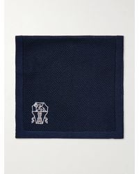 Brunello Cucinelli - Logo-embroidered Knitted Silk Pocket Square - Lyst