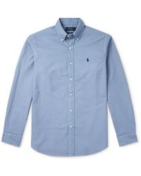 Polo Ralph Lauren - Button-down Collar Logo-embroidered Cotton Shirt - Lyst
