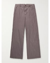 Our Legacy - Straight-Leg Crinkled Cotton-Blend Trousers - Lyst