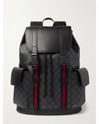 Gucci - Monogrammed Coated-canvas And Leather Backpack - Lyst