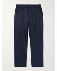 Moncler - Tapered Cotton-blend Gabardine Trousers - Lyst