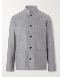 Altea - Pablo Wool-blend Flannel Blouson Jacket - Lyst