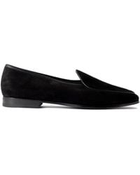 Morjas - The Belgian Leather-trimmed Suede Loafers - Lyst