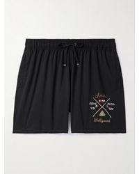 Amiri - Pool Cue Straight-Leg Mid-Length Logo-Print Swim Shorts - Lyst