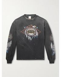 SAINT Mxxxxxx - Teflon Disco Distressed Printed Cotton-Jersey T-Shirt - Lyst