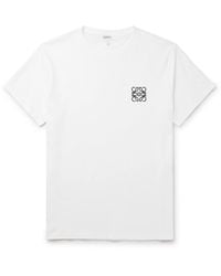 Loewe - Slim-fit Logo-embroidered Cotton-jersey T-shirt - Lyst