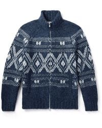 Brunello Cucinelli - Fair-Isle Jacquard-Knit Alpaca-Blend Zip-Up Cardigan - Lyst