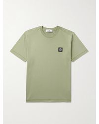 Stone Island - Logo-Appliquéd Garment-Dyed Cotton-Jersey T-Shirt - Lyst