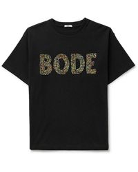 Bode - Logo-embellished Cotton-jersey T-shirt - Lyst