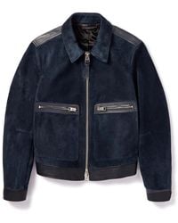 Tom Ford - Slim-Fit Full-Grain Leather-Trimmed Suede Blouson Jacket - Lyst