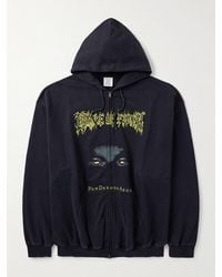 Vetements - Cradle Of Filth Oversized Printed Cotton-Jersey Zip-Up Hoodie - Lyst