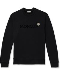 Moncler - Flocked-Logo Cotton Sweatshirt - Lyst
