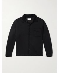 Les Tien - Camp-Collar Cotton-Fleece Overshirt - Lyst