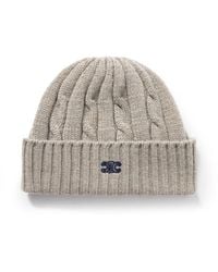 Celine - Logo-Embroidered Cable-Knit Cashmere Beanie - Lyst