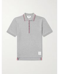 Thom Browne - Cotton Polo With Logo Embroidery - Lyst