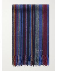 Paul Smith - Fringed Striped Wool Scarf - Lyst