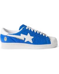 adidas Originals - Bape Superstar Logo-Embossed Leather Sneakers - Lyst