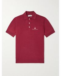 Brunello Cucinelli - Slim-fit Logo-embroidered Silk And Cotton-blend Polo Shirt - Lyst