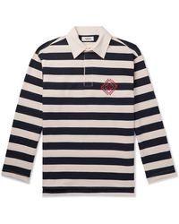 Adish - Kharaz Logo-embroidered Striped Cotton-jersey Polo Shirt - Lyst