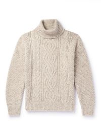 Loro Piana - Newcastle Mélange Cable-knit Wool And Cashmere-blend Rollneck Sweater - Lyst