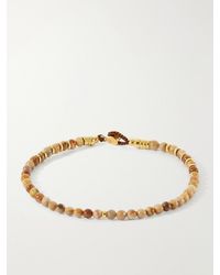 Mikia - Circle 4-Plated Sterling Petrified Wood Beaded Bracelet - Lyst