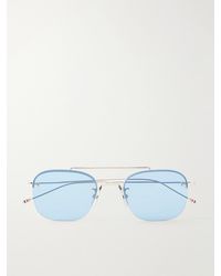 Thom Browne - Aviator-Style Titanium Sunglasses - Lyst