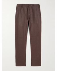 NN07 - Theo 1454 Straight-Leg Linen Trousers - Lyst