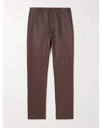 NN07 - Theo 1454 Straight-Leg Linen Trousers - Lyst