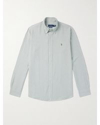 Polo Ralph Lauren - Button-Down Collar Logo-Embroidered Striped Cotton Oxford Shirt - Lyst