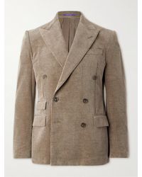 Ralph Lauren Purple Label - Kent Slim-fit Double-breasted Cotton And Cashmere-blend Corduroy Suit Jacket - Lyst