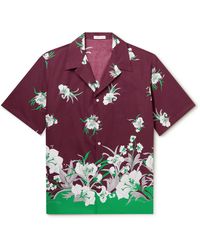 Valentino Garavani - Camp-collar Floral-print Cotton-poplin Shirt - Lyst