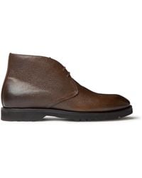 Tom Ford Kensington Pebble-grain Leather Desert Boots - Brown