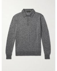Loro Piana - Camino Brushed Cashmere And Silk-Blend Polo Shirt - Lyst