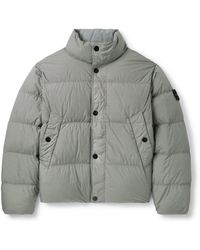 Stone Island - Logo-appliquéd Garment-dyed Quilted Crinkle Reps Down Jacket - Lyst