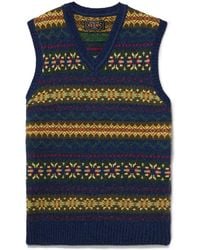 Beams Plus - Fair Isle Wool-blend Sweater Vest - Lyst